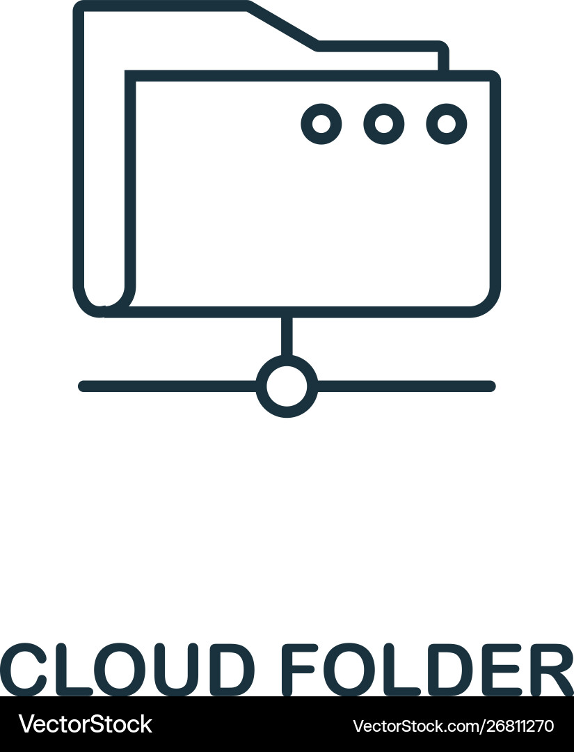 Cloud folder icon thin outline style design from Cloud folder icon thin outline style design from vector image