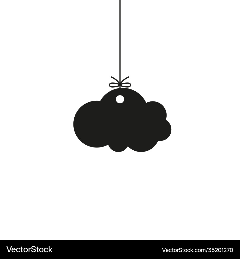 Cloud on a string simple white Cloud on a string simple white vector image