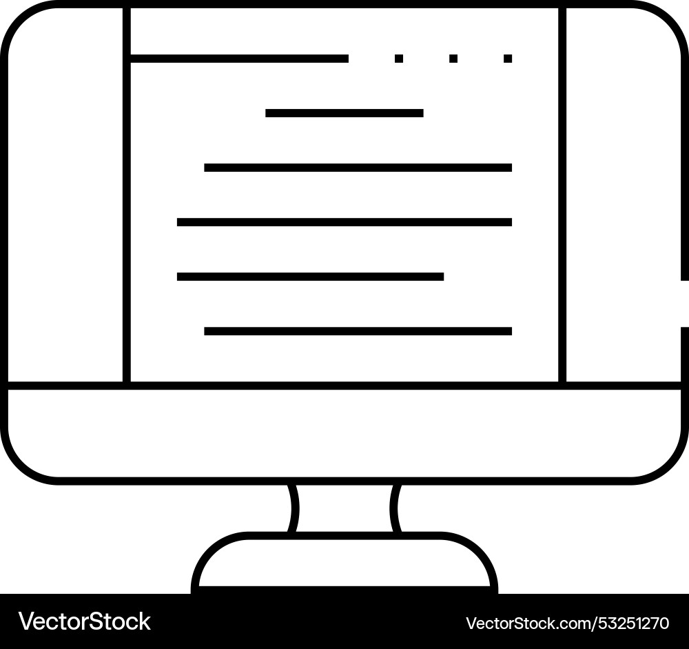 Document of operating system line icon Document of operating system line icon vector image