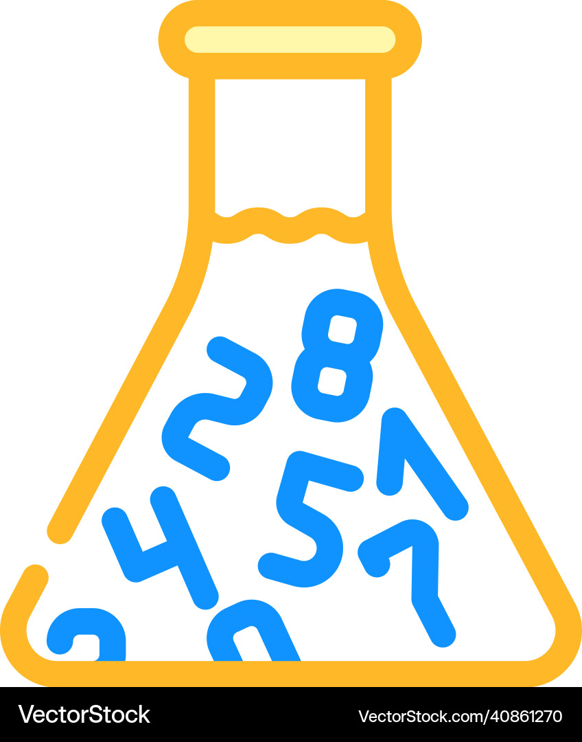 Flask with numbers color icon Vector Image