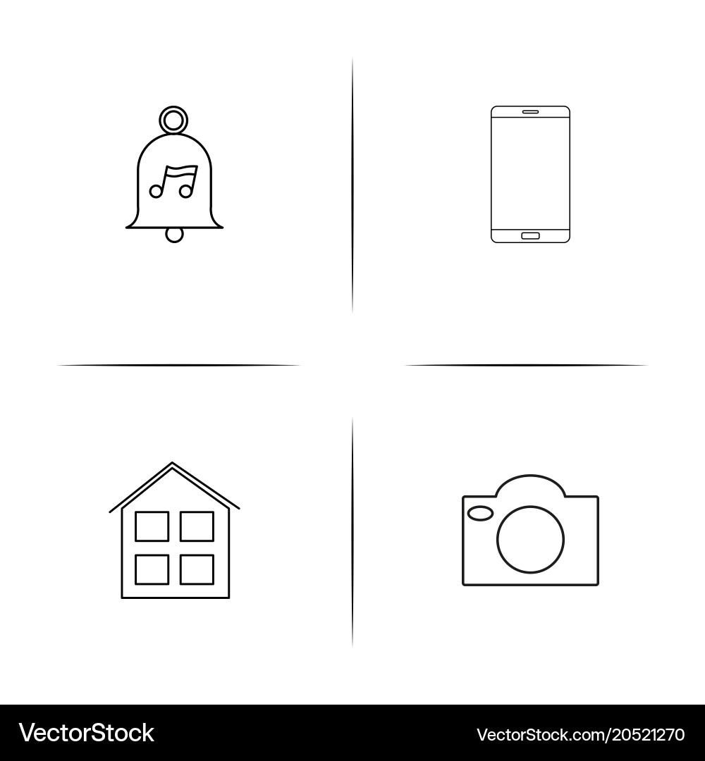 Internet of things simple linear icons set vector image