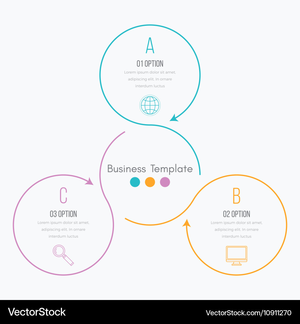 Linear Infographic Element - 3 Steps Vector Image