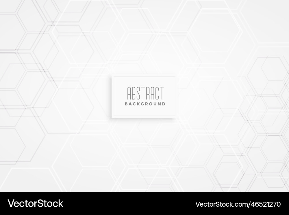 Minimal hexagonal white pattern background vector image