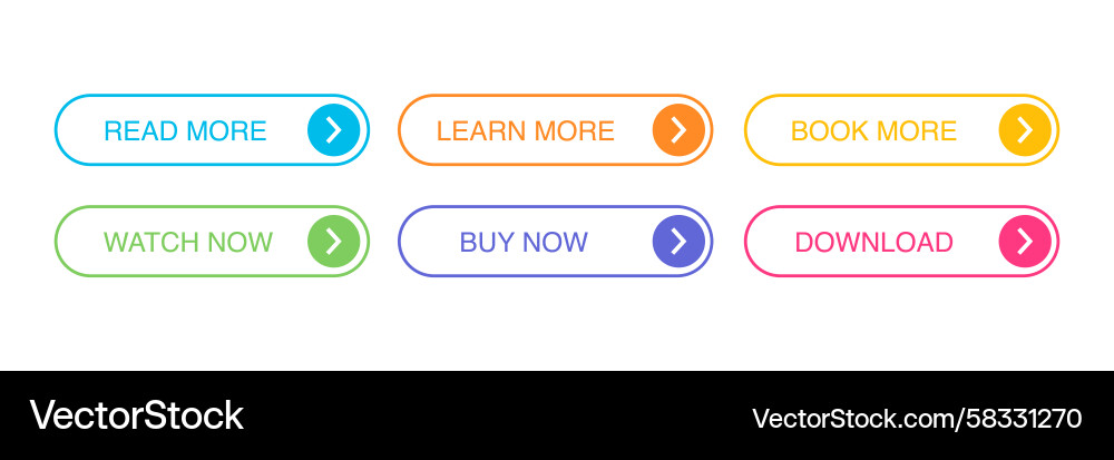 Modern Button Collection - UI/UX Vector Image