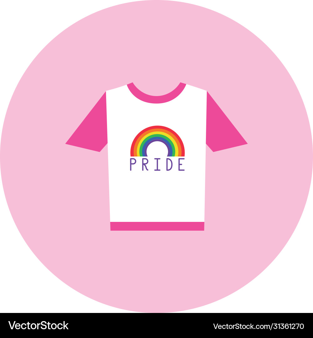 Pride tshirt with rainbow icon block style Vector Image