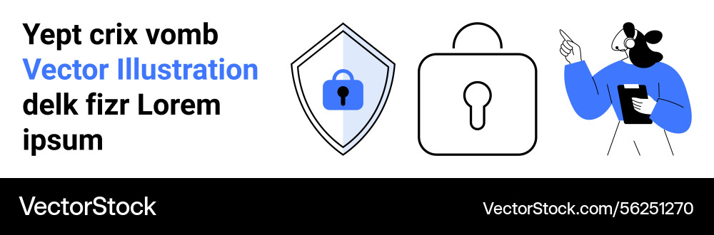 Secure access concept with shield lock Secure access concept with shield lock vector image