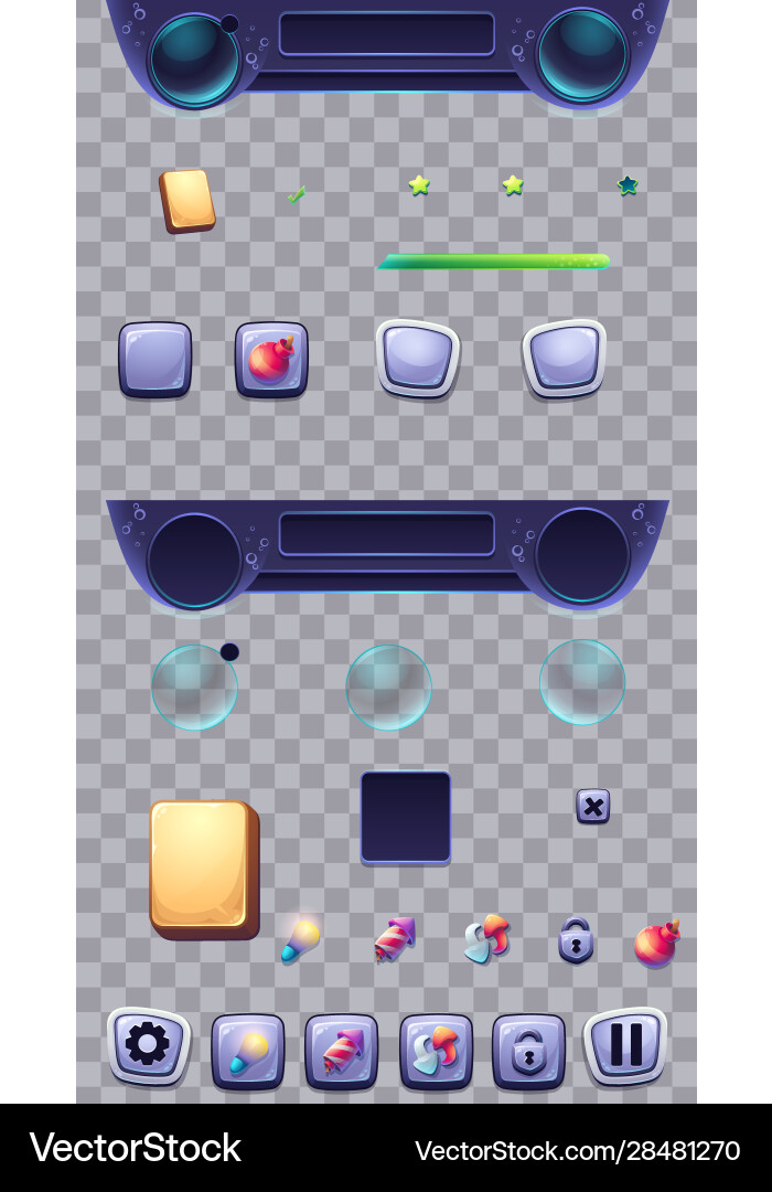 Set buttons on a transparent background Set buttons on a transparent background vector image