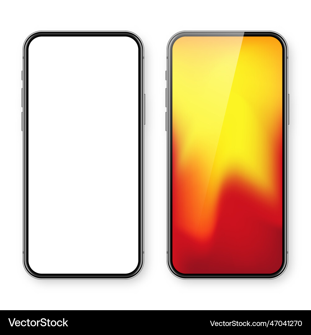 Smartphone mit leerem Touchscreen und abstrakt Smartphone mit leerem Touchscreen und abstrakt vektorbild