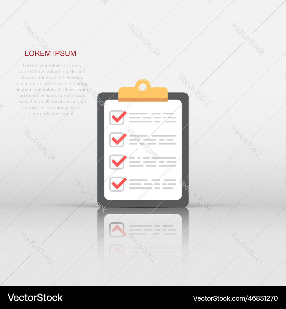 To do list icon in flat style checklist task To do list icon in flat style checklist task Vector Image