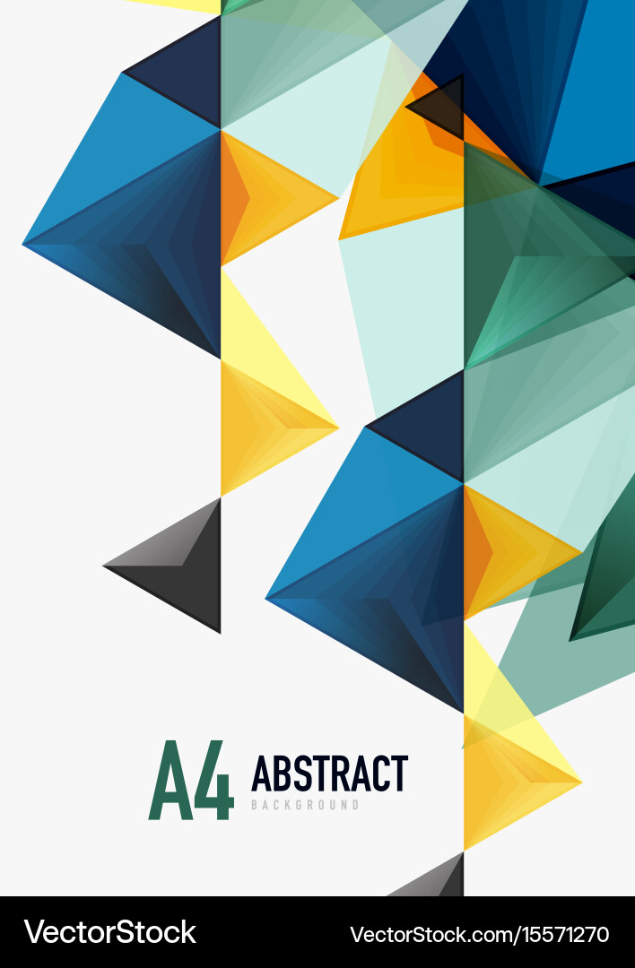 Triangular low poly a4 size geometric Vector Image