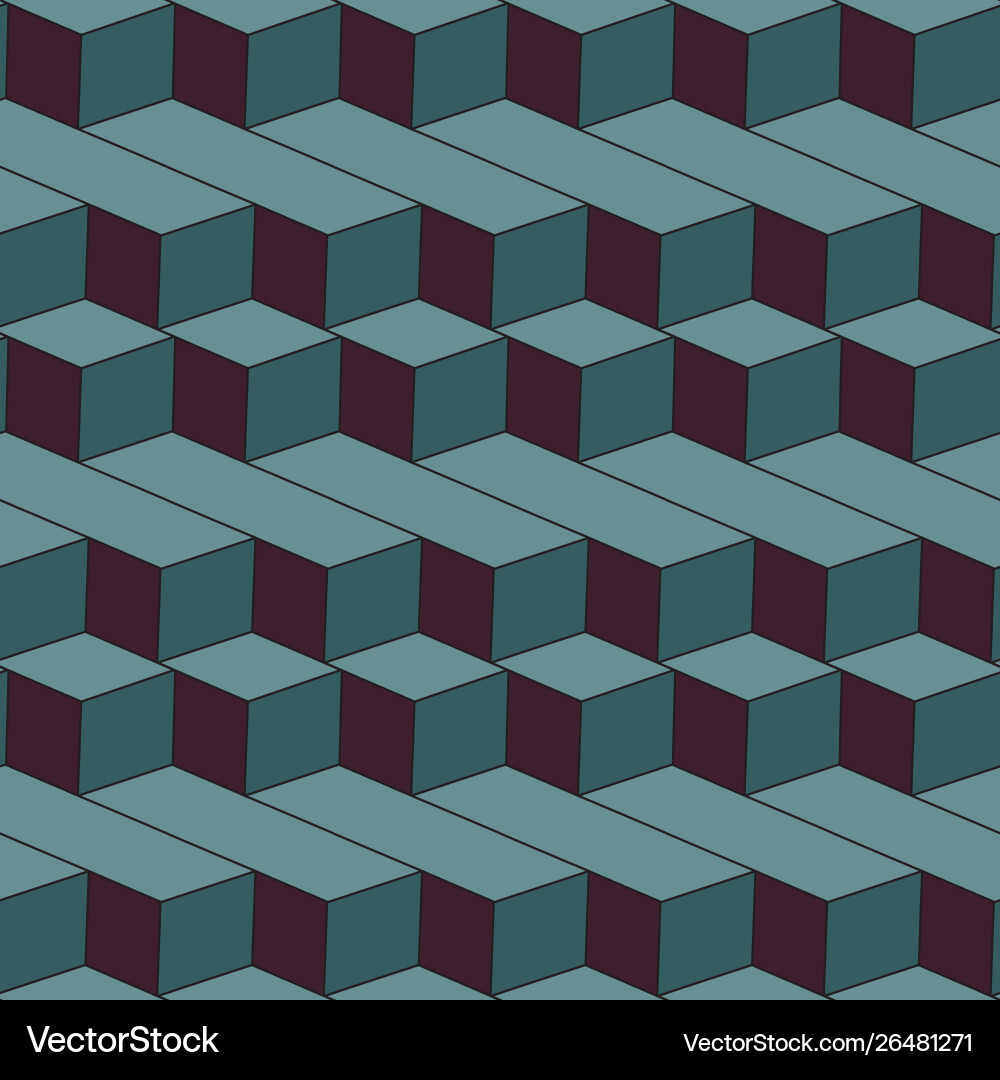 3D Geometric Block Pattern Vector Image