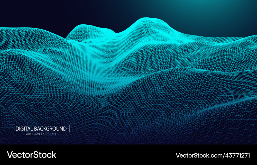 Abstract background with waves 3d surface Abstract background with waves 3d surface Vector Image