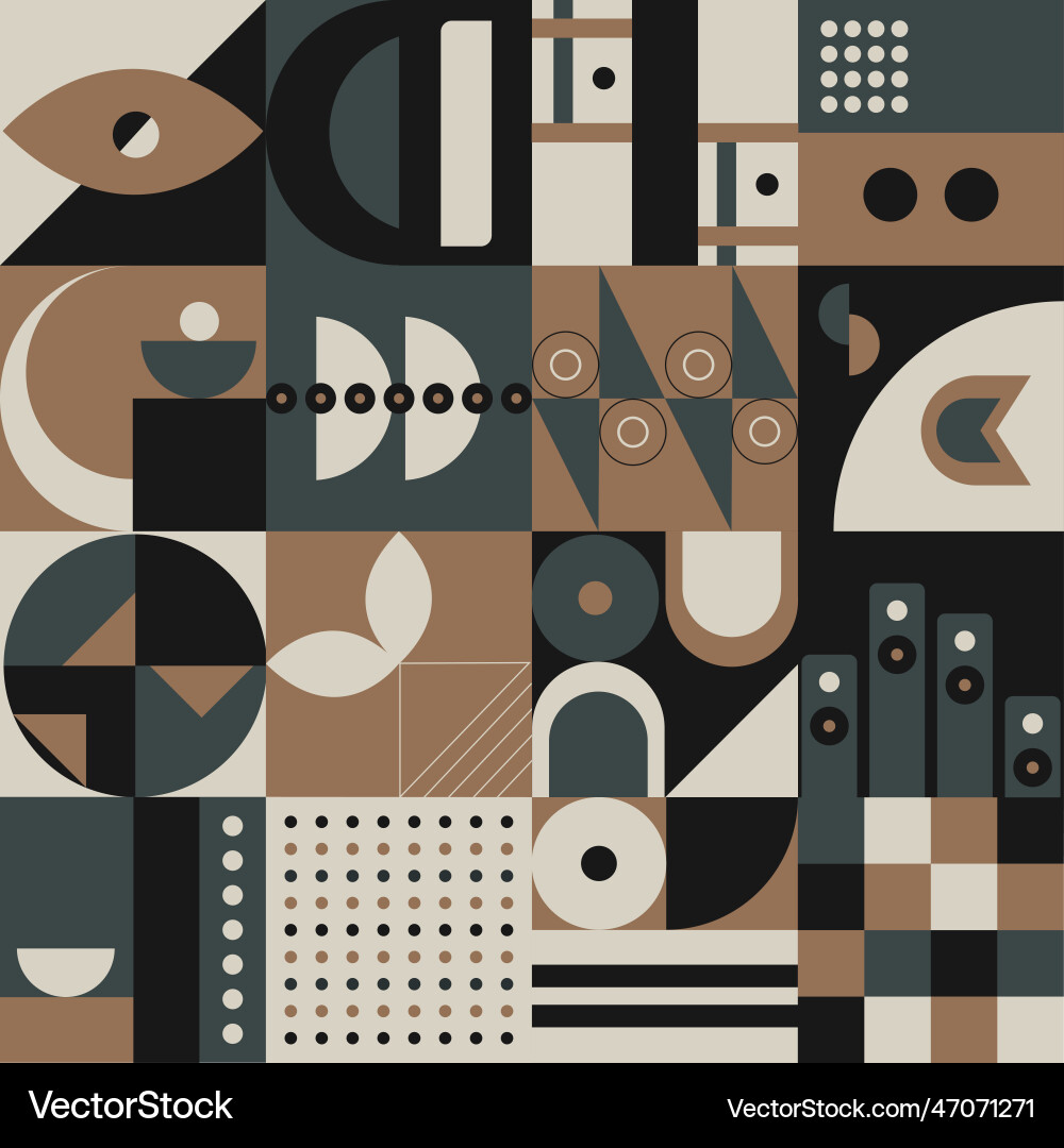 Abstract geometric pattern design in retro style vector image