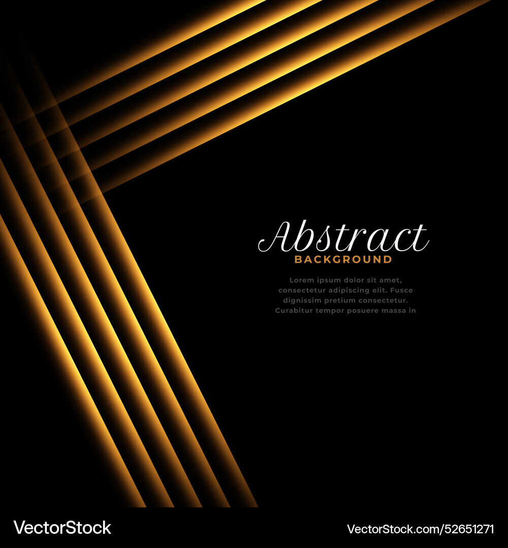 Abstract shiny golden lines dark background Vector Image