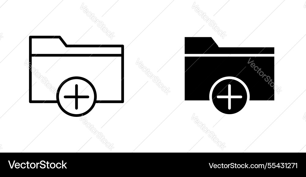 Add folder icons set in filled and strokes Add folder icons set in filled and strokes vector image