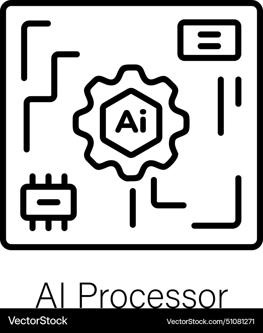 Ai processor vector image