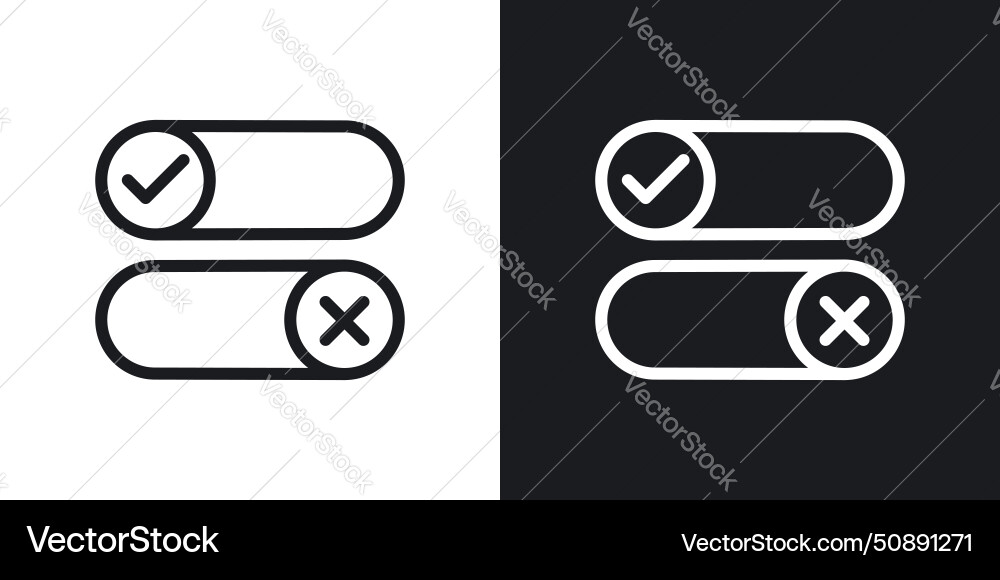 Boolean icon set true and false symbol right vector image