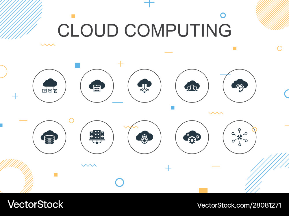 Cloud Computing trendy infographic Template Dünn Cloud Computing trendy infographic Template Dünn vektorbild