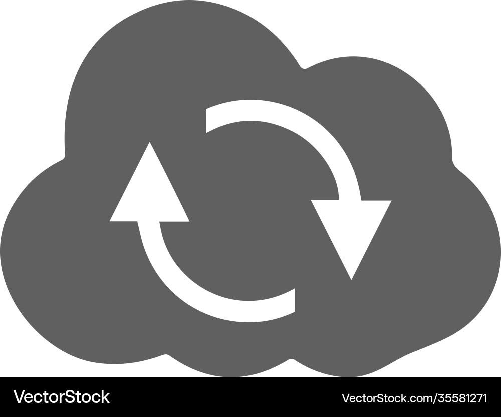 Cloud refresh sync icon gray color vector image