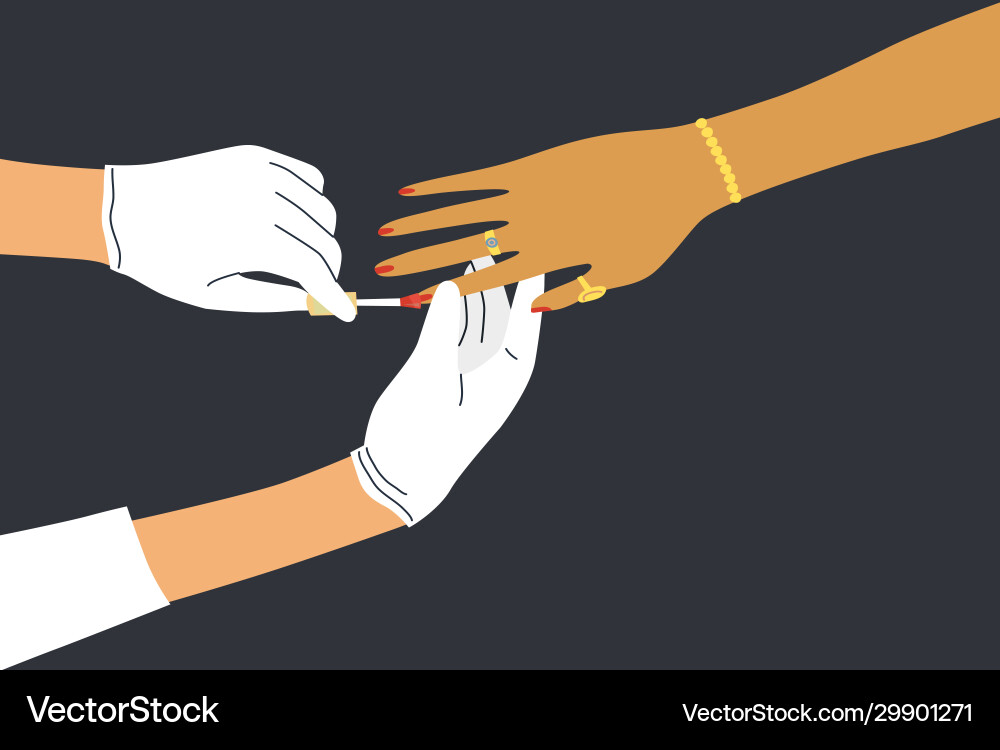 Concept of manicure beauty and fashion hands Concept of manicure beauty and fashion hands Vector Image