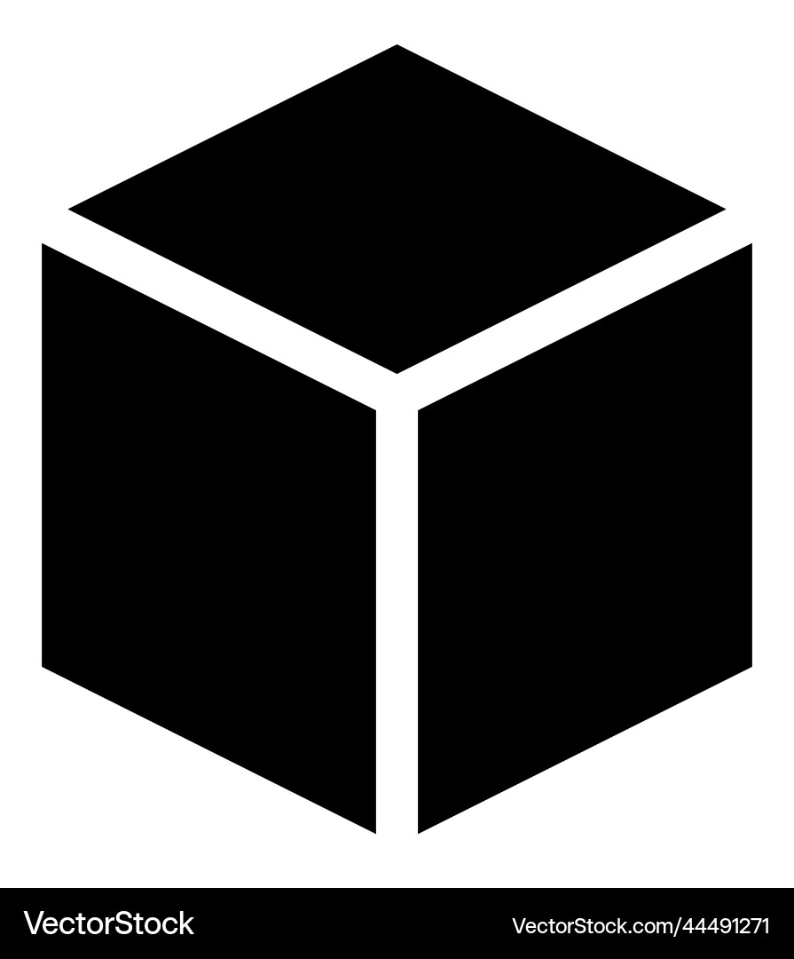 Cube icon cuboid block shape element Cube icon cuboid block shape element vector image