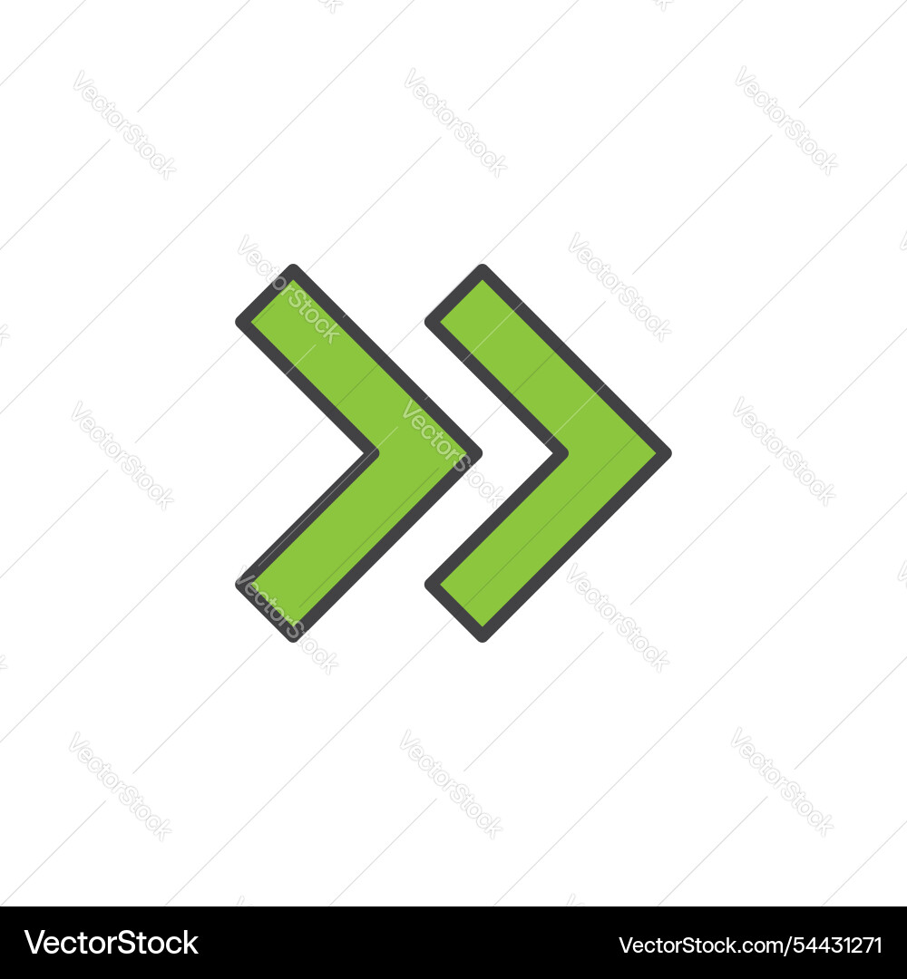 Forward icon in colored version Forward icon in colored version vector image
