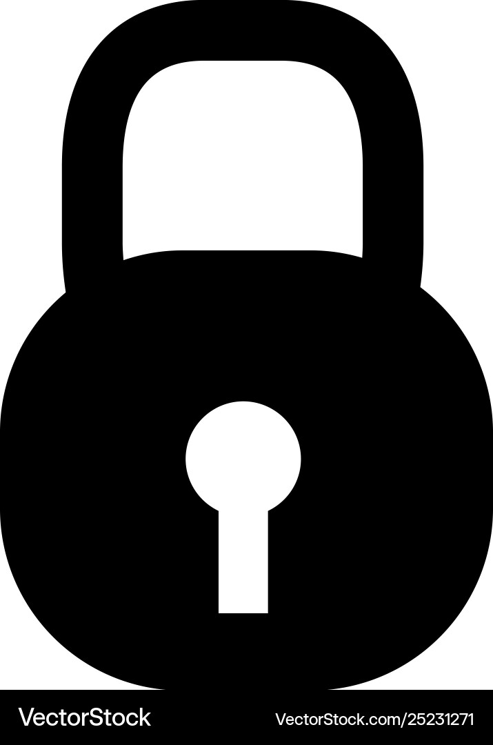 Lock icon in flat style for app ui websites black Lock icon in flat style for app ui websites black vector image