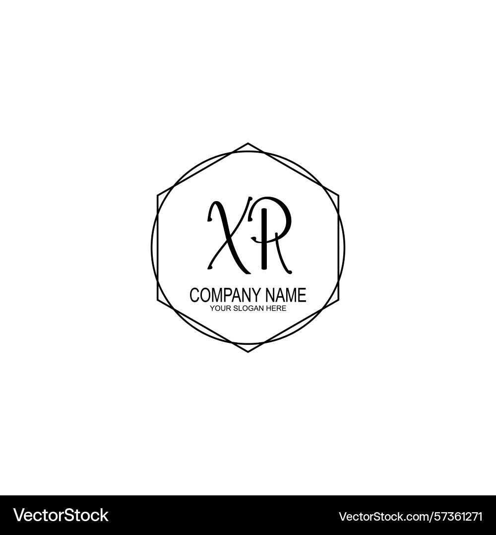Minimalist handwritten xr initial logos with soft Vector Image