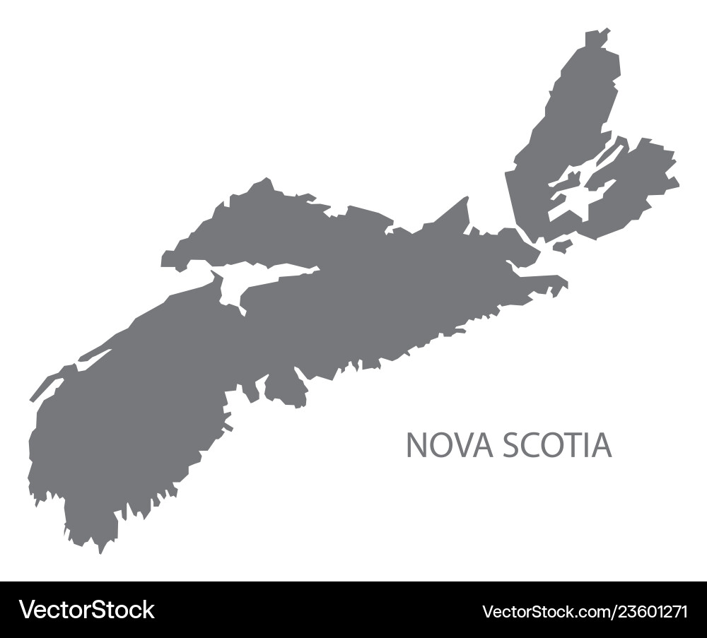 Nova Scotia Map - Grey Outline Vector Image