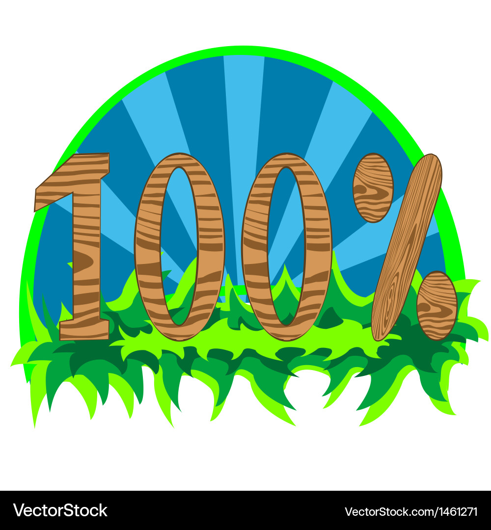 Number in percent from tree Vector Image