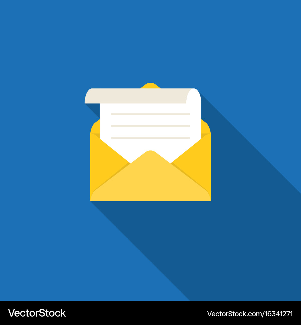 Open envelope and message vector image
