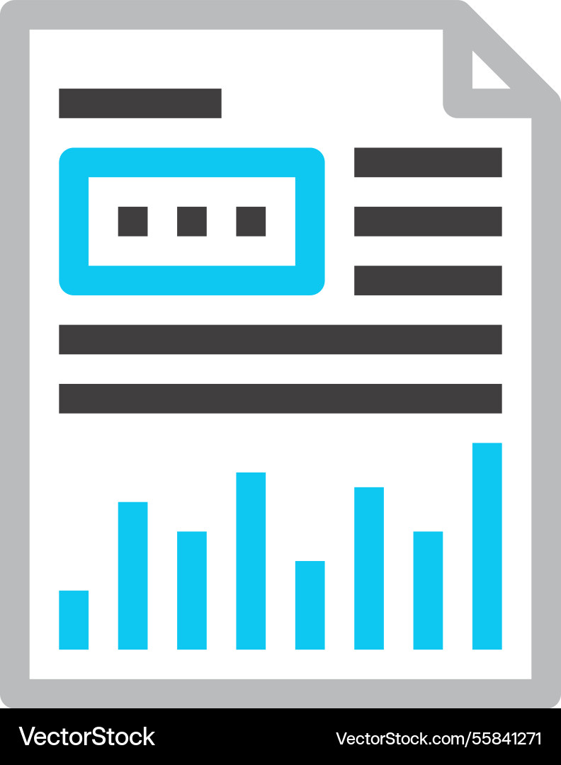 Report flat line web icon concept Royalty Free Vector Image