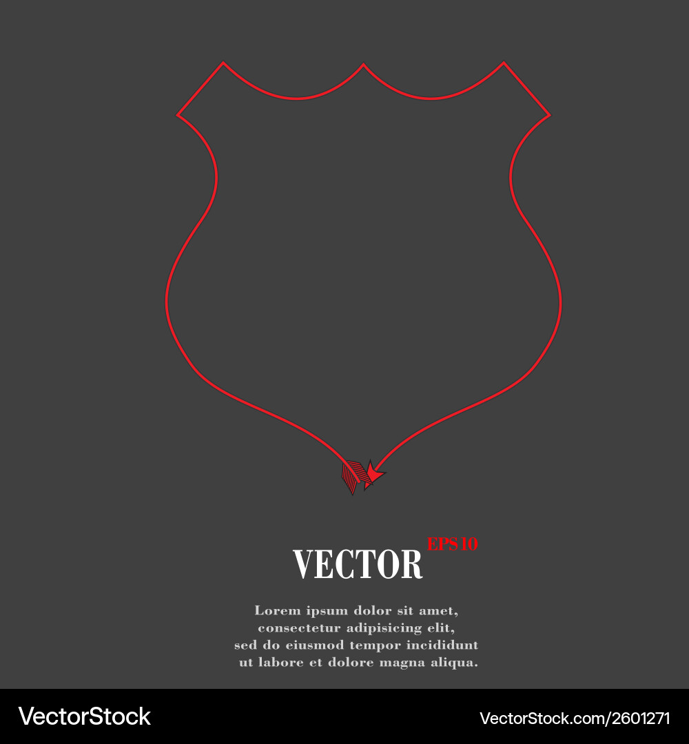 Shield flat modern web button and space for your vector image