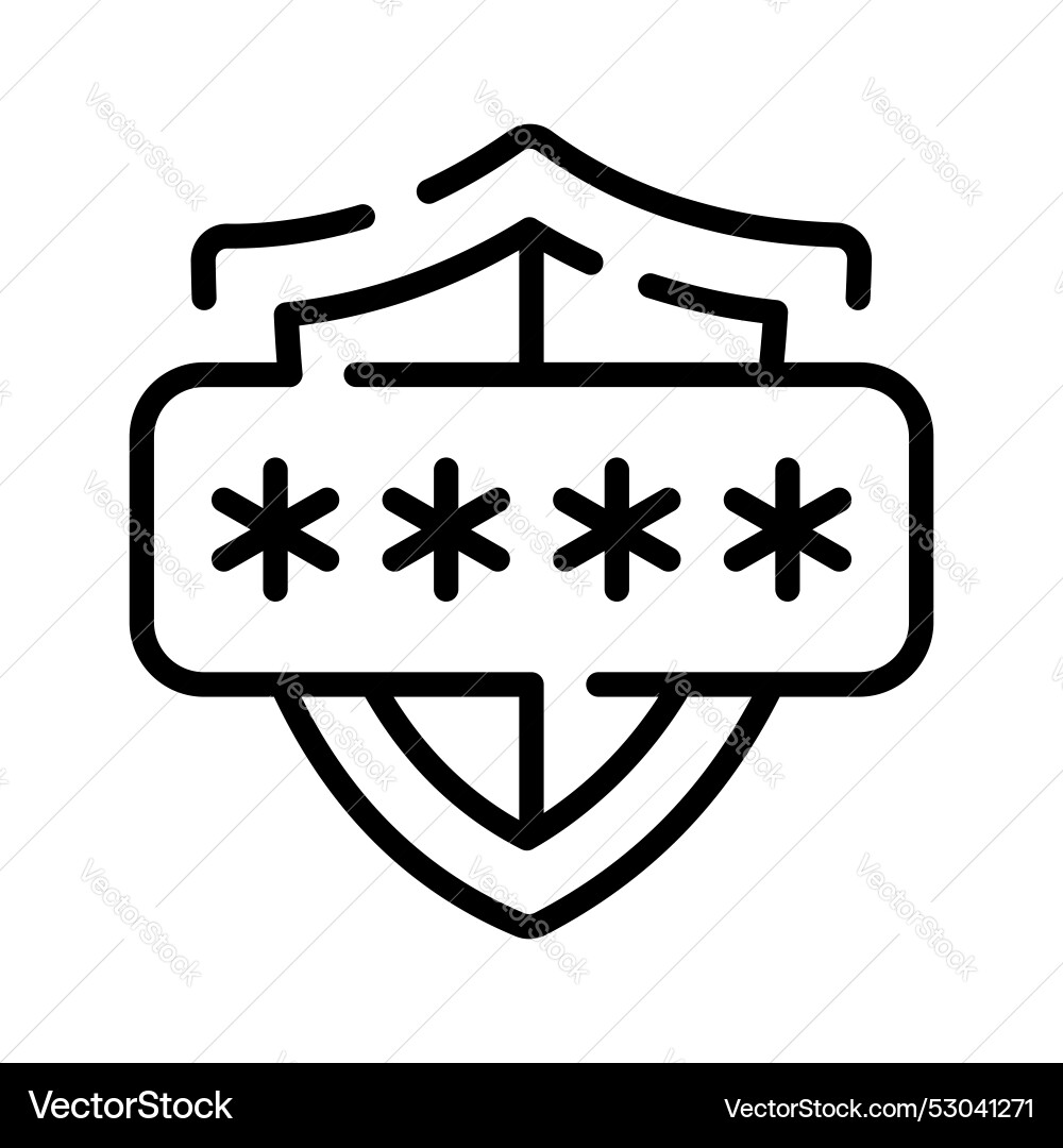 Shield with password cyber security concept vector image