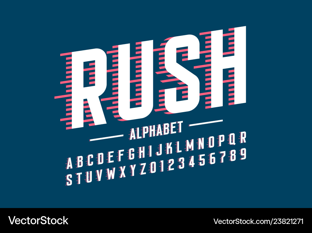Speedy Font - Alphabet & Numbers vector image