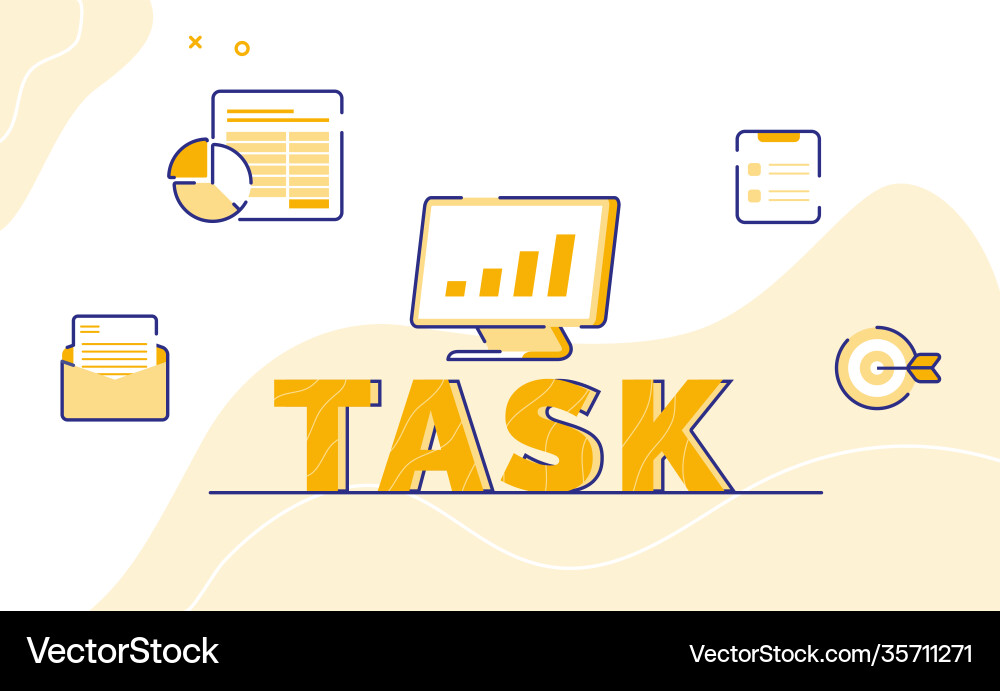 Task typography word art background icon email Task typography word art background icon email vector image