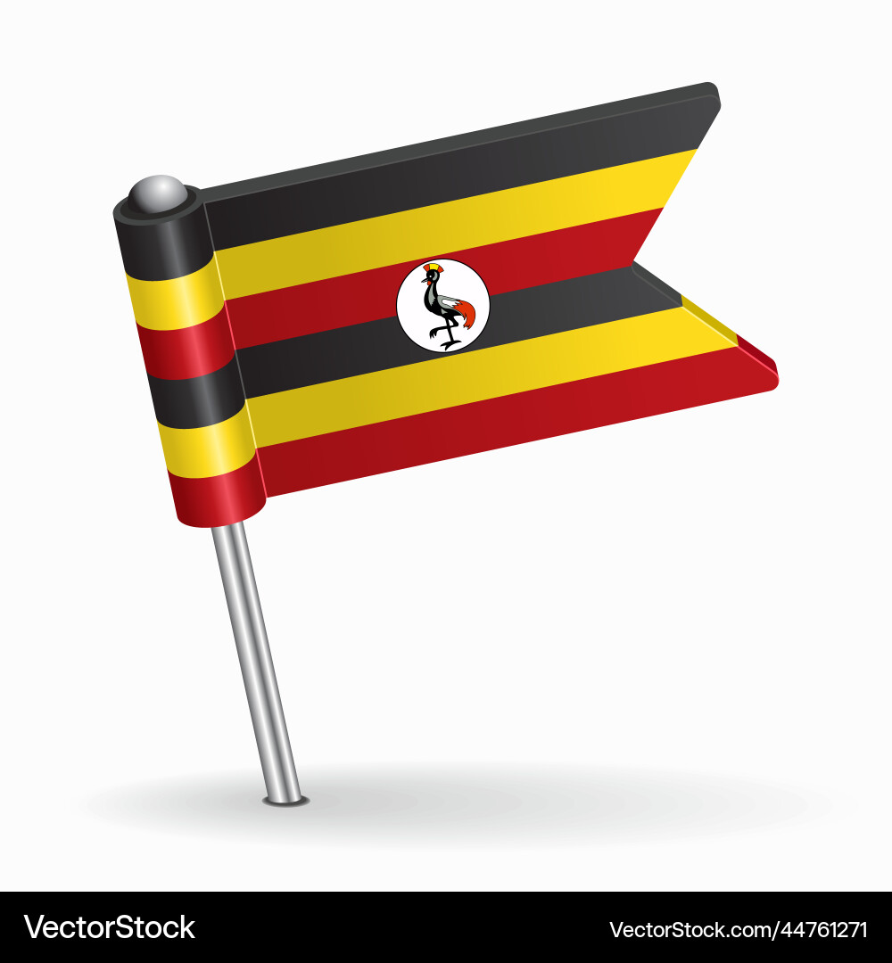 Uganda Flag Map Pointer vector image