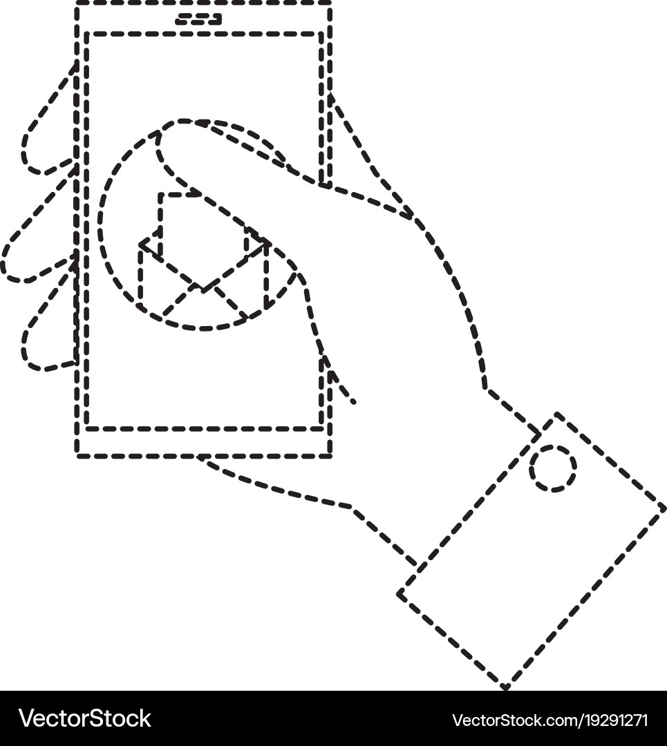 User with smartphone device and envelope vector image