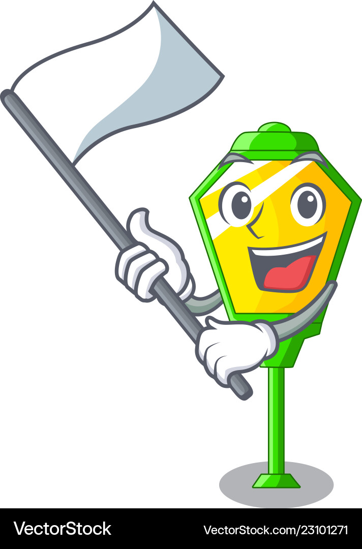 With flag character a lamp in post style Vector Image
