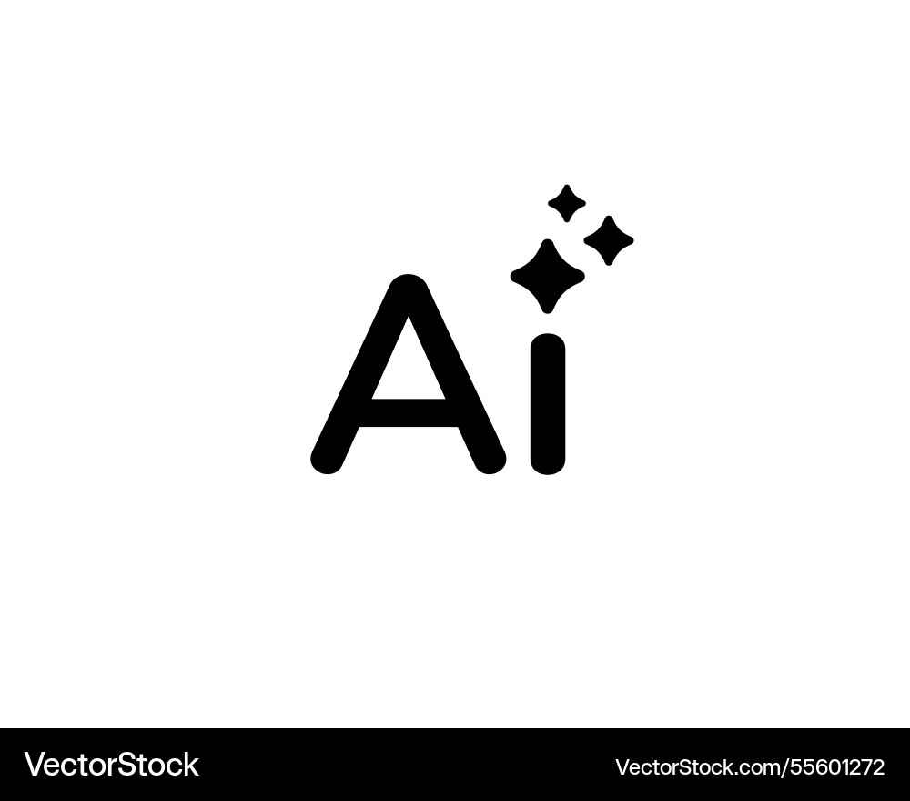 Black gradient ai symbol with minimalist design vector image