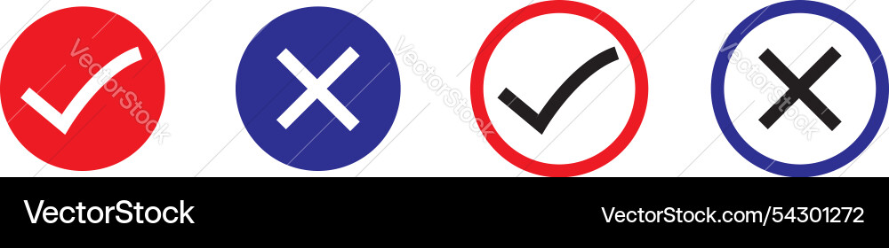 Check mark icon button set box vector image