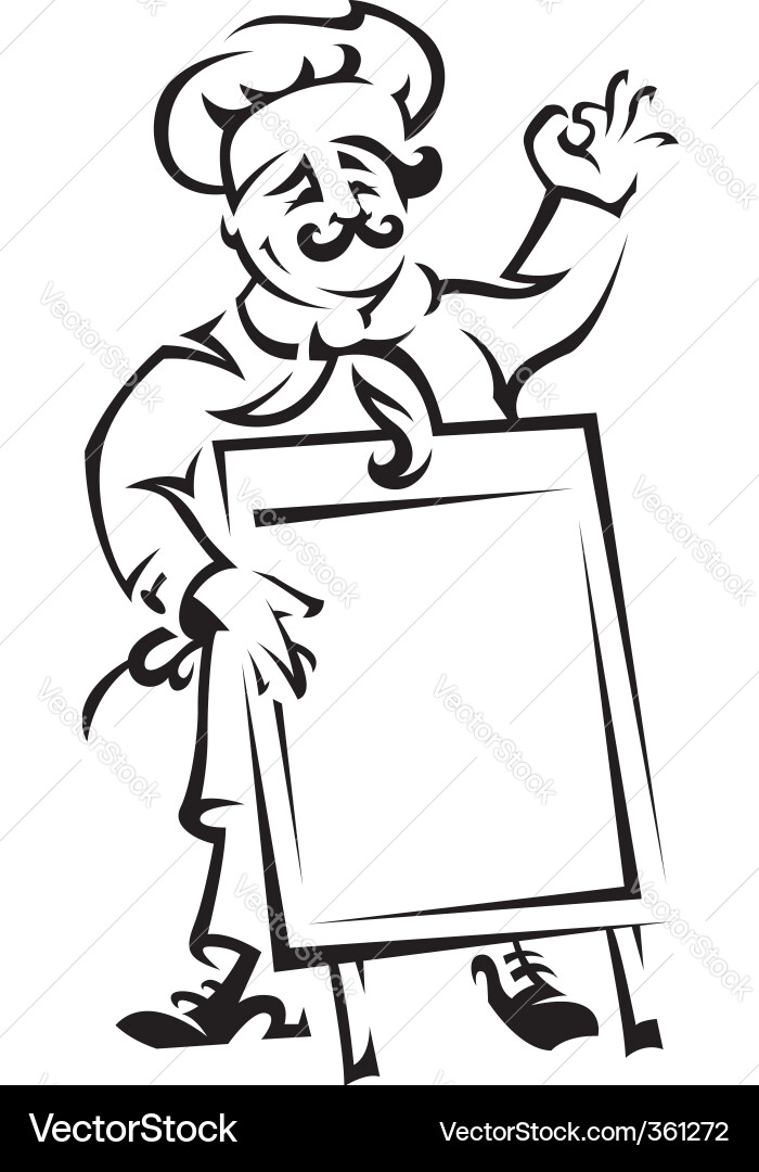 Chef with Menu Board Vector Image