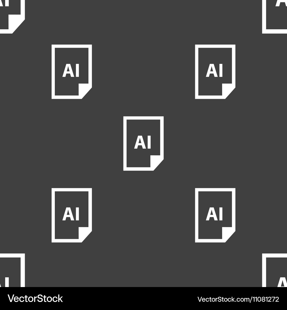 File ai icon sign seamless pattern on a gray Vector Image