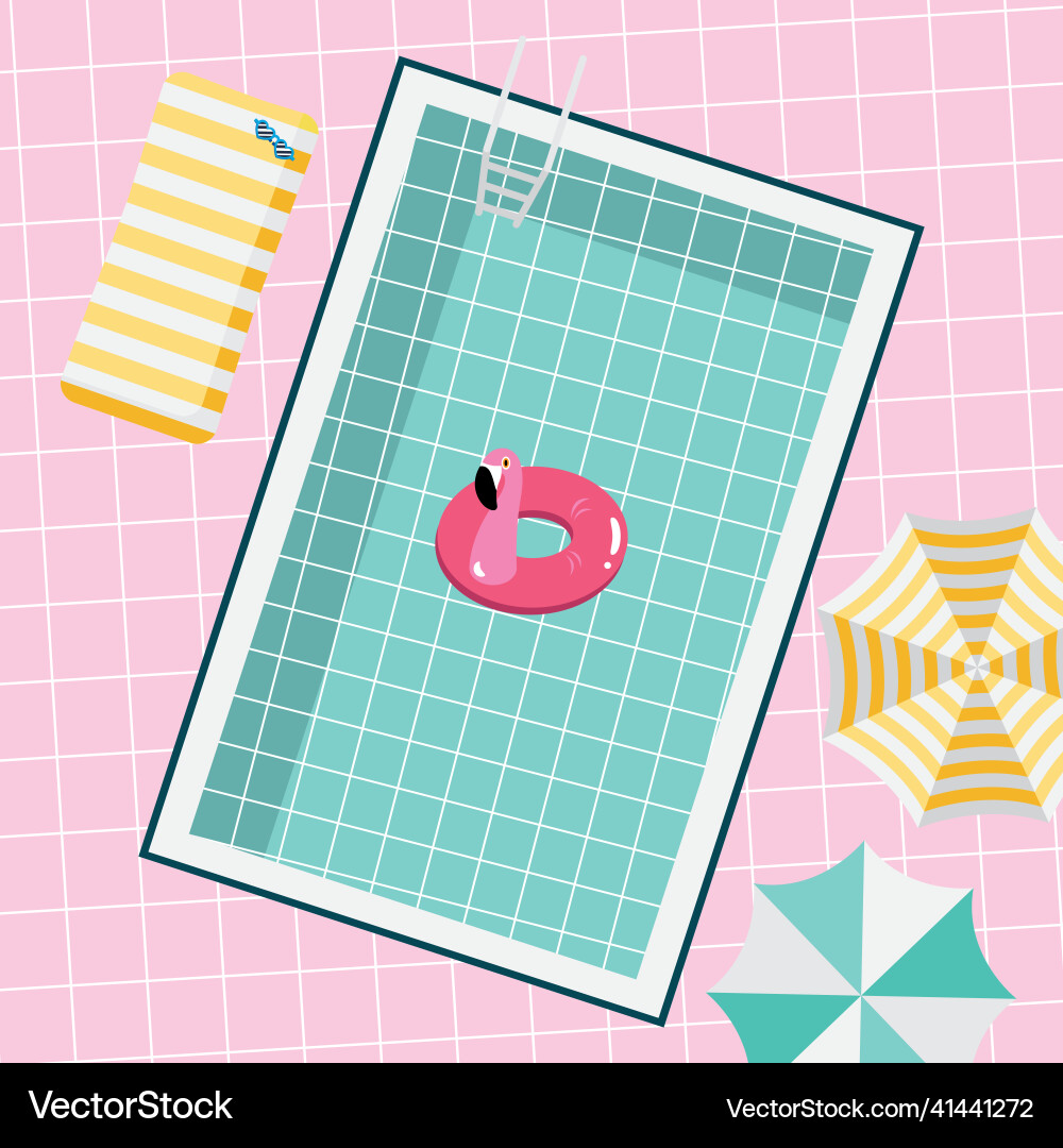 Float in pool vector image