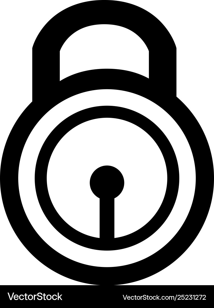 Lock icon in flat style for app ui websites black Lock icon in flat style for app ui websites black vector image