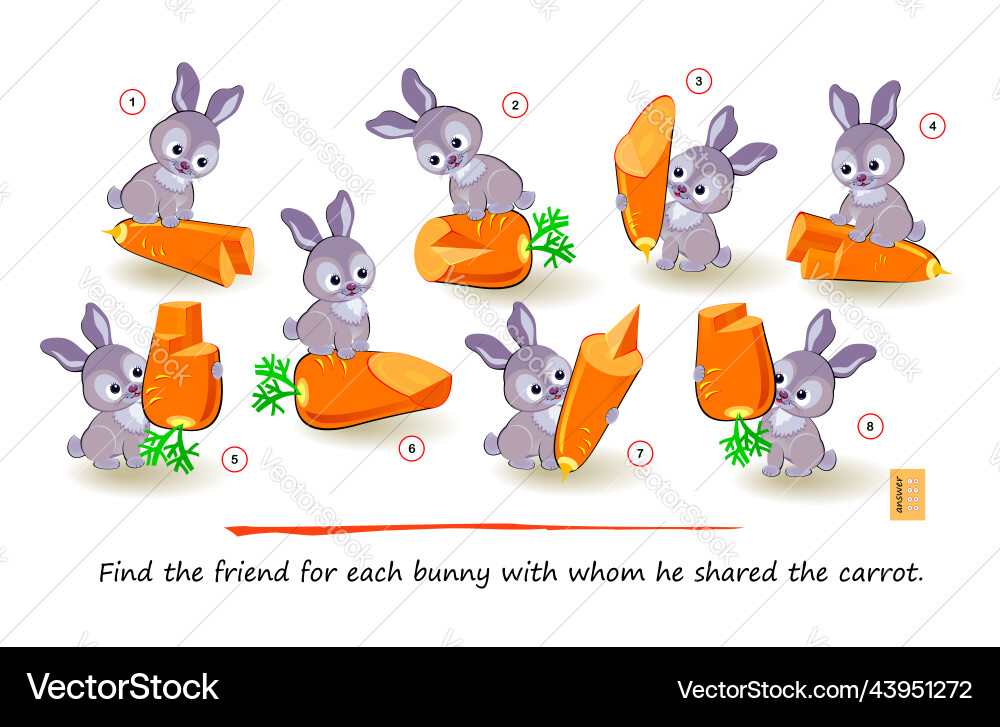 Logic game for smartest 3d puzzle find the friend Logic game for smartest 3d puzzle find the friend vector image