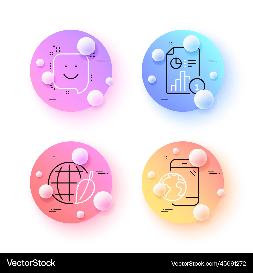 Mobile internet smile and report minimal line Mobile internet smile and report minimal line Vector Image