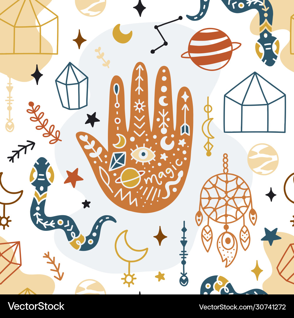 Mystic Astrology Pattern Vector Image