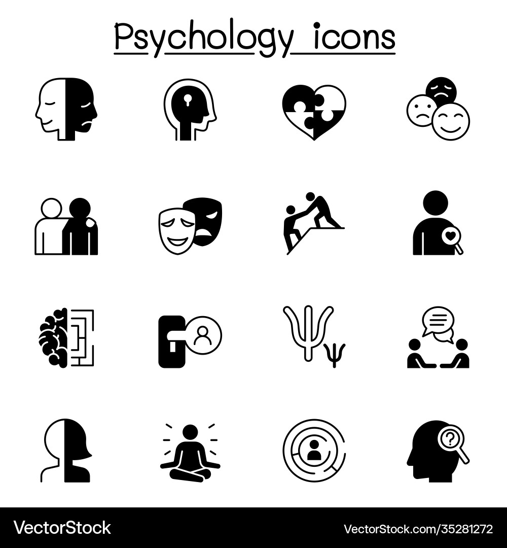 Psychology icons set graphic design Psychology icons set graphic design vector image