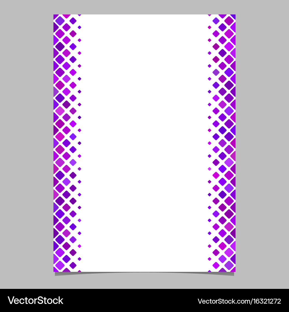 Purple diagonal square pattern page template vector image